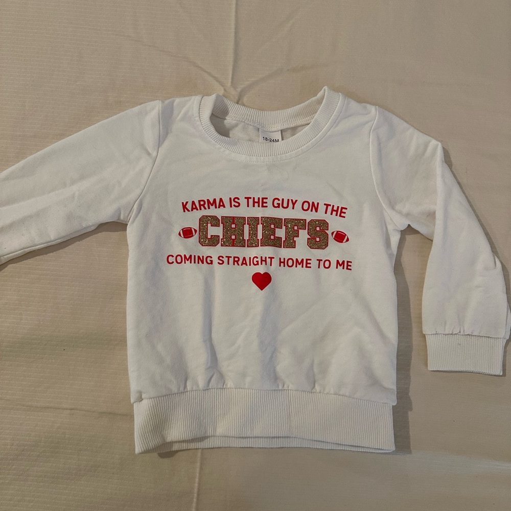 White and Red Crewneck Sweatshirt - Taylor Swift & the Chiefs